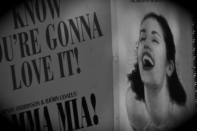 billboard ad of mama mia