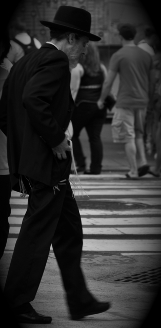 Jewish man walking