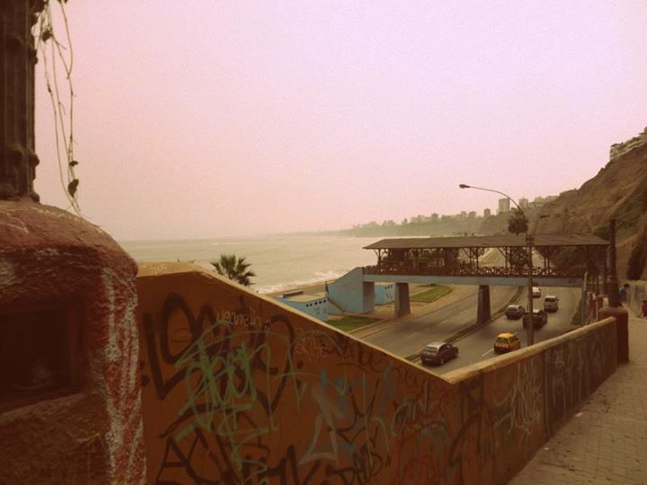 walking along the coast of Miraflores