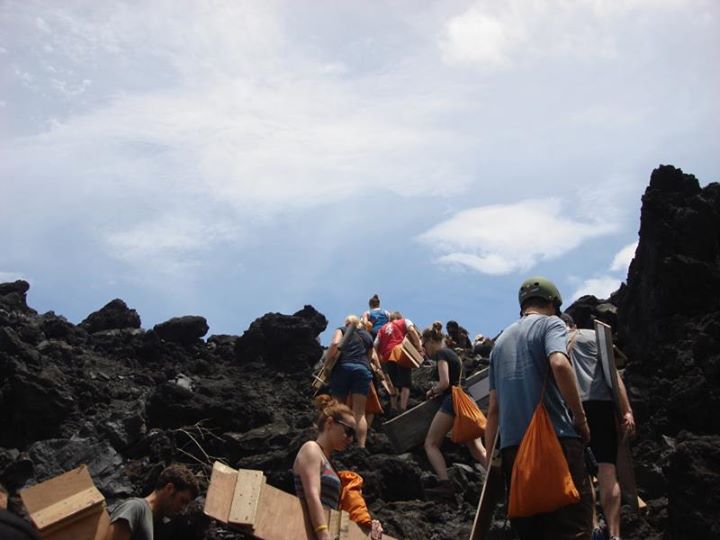 first we hiked to the top