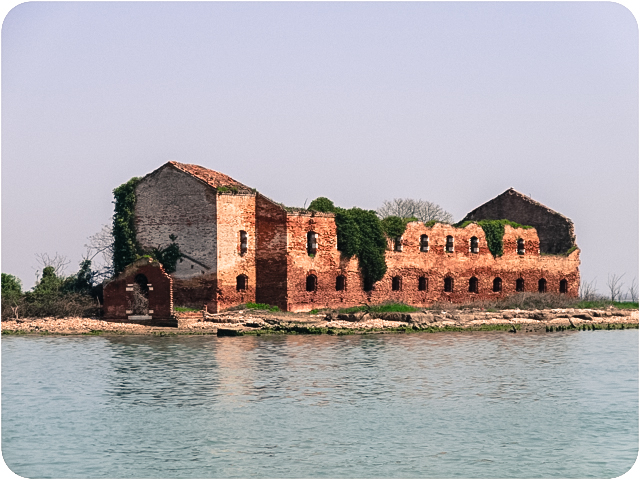 An old structure on the lagoon