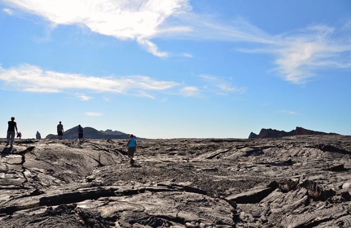 Santiago Island formed by volcanic lava.