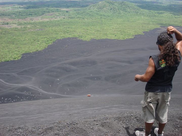see the orange dot at the bottom? That was our truck.  This is where we rode down.