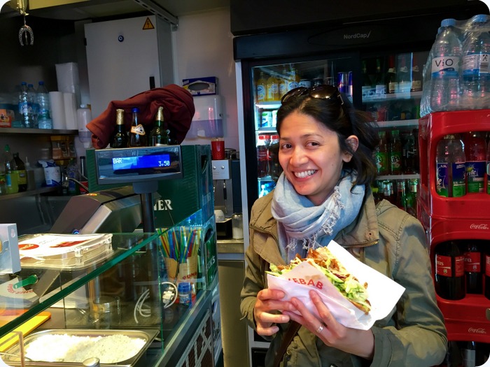 Döner kebab :-)  it is said that the modern version of this sandwich was invented here in Berlin.