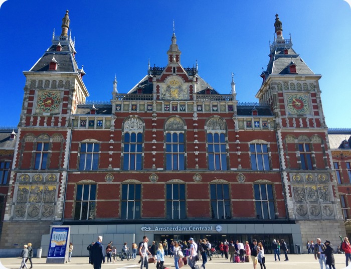 Amsterdam Centraal Railway Station, beautiful Gothic/Renaissance architecture