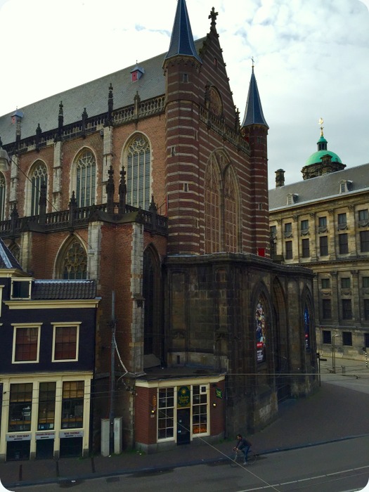 view of Nieuwe Kerk (New Church) from my hotel window