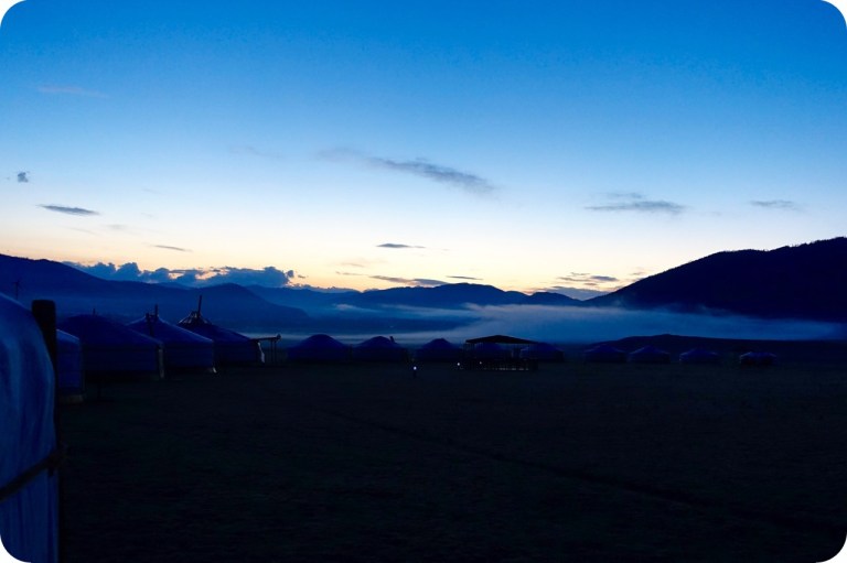 Early dawn in the camp